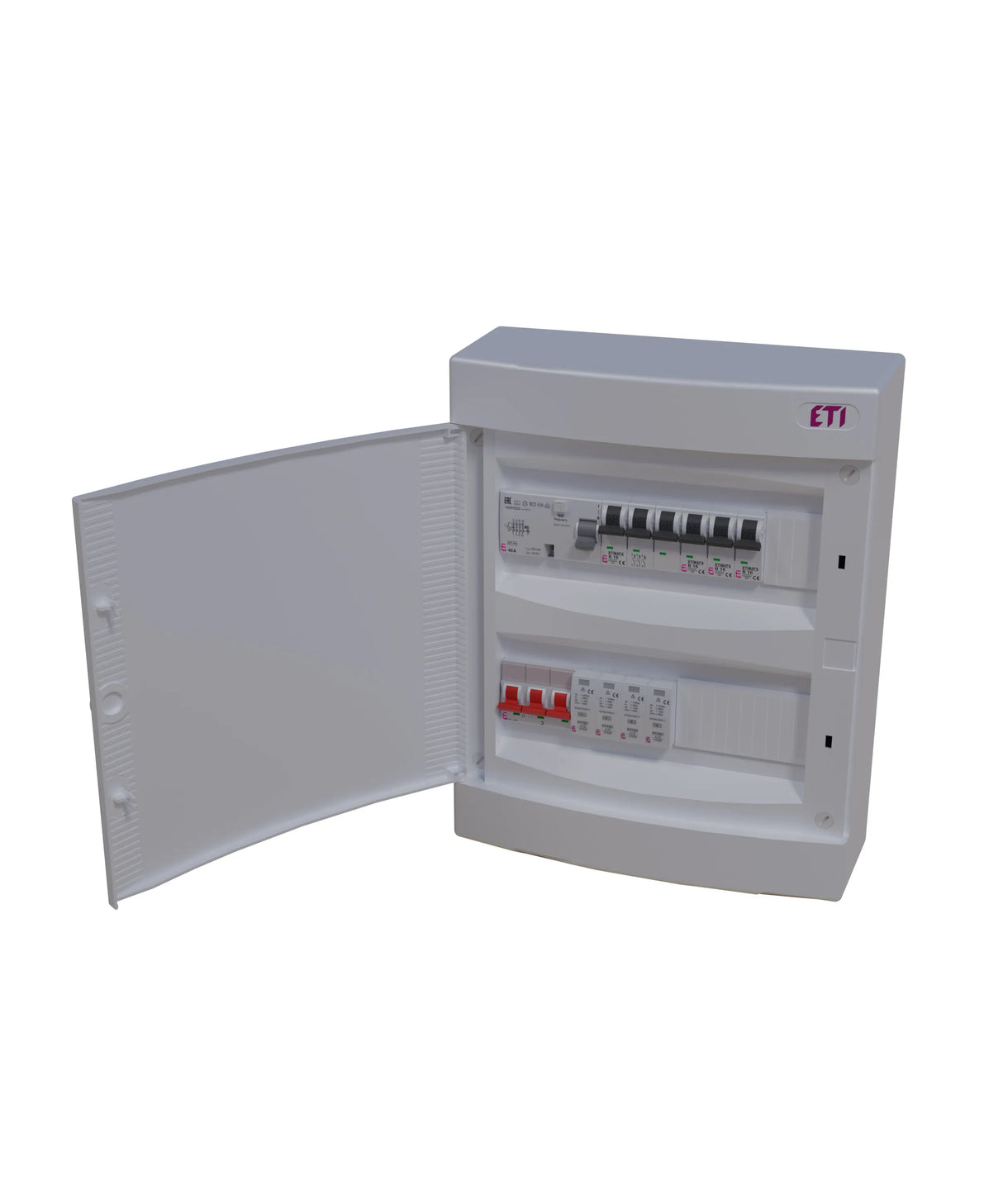 ETI Kleinverteiler bestückt 310x377x96mm AP2 L S 1FI 1x3B16 5xB16 63A Kst IP40
