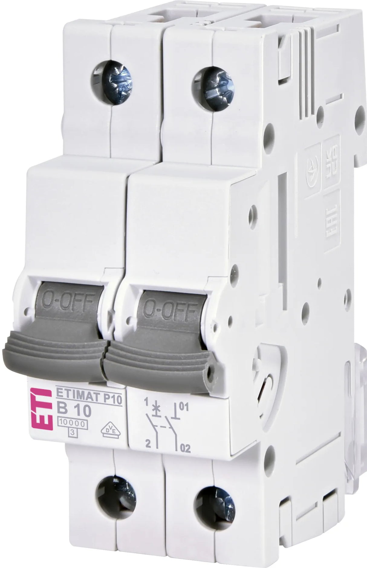 ETI Leitungsschutzschalter AC B 10A 1+N ETIMAT P10 1p+N B10 240V 2TE 50-60Hz