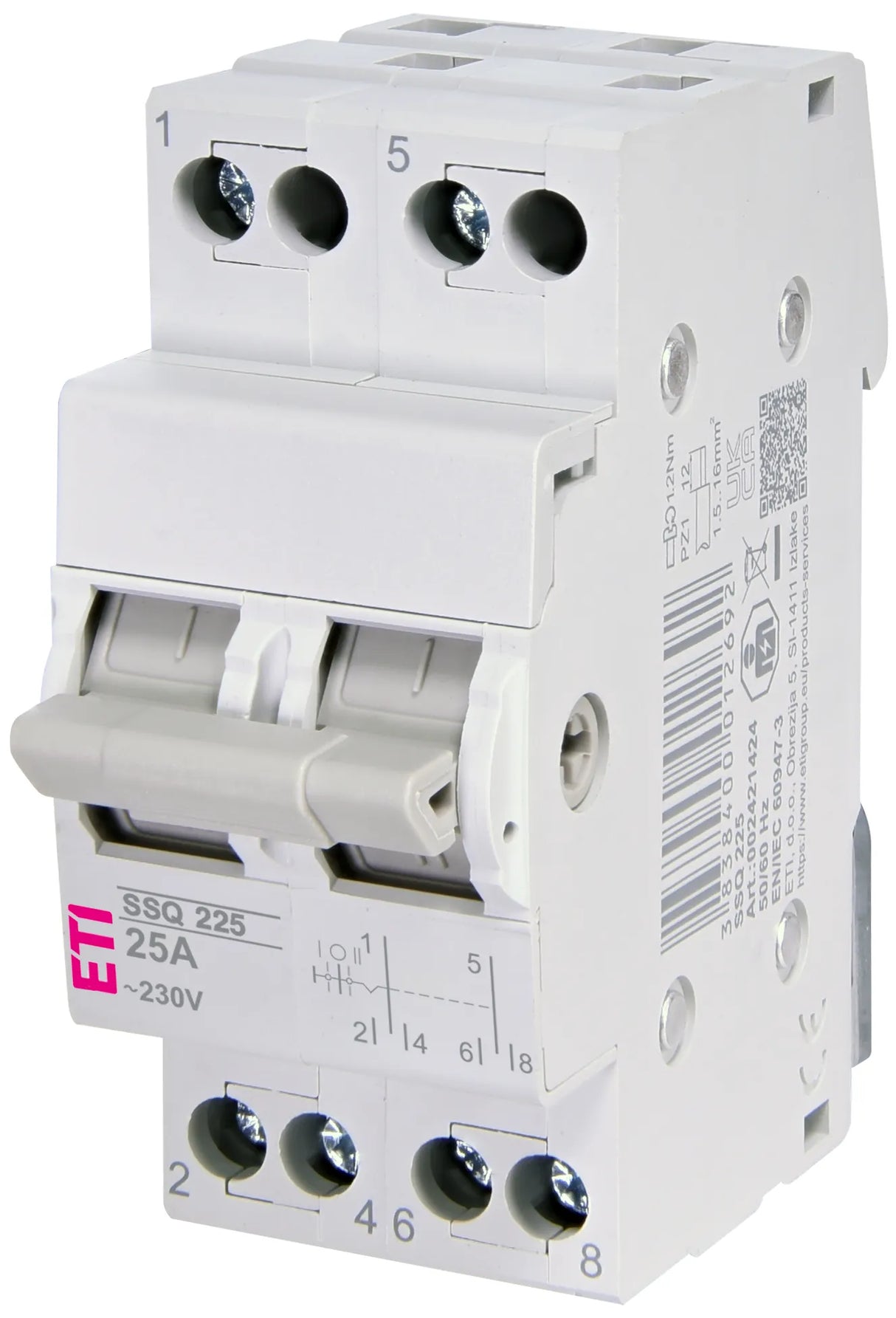 ETI Wechselschalter REG 1W 25A 400V 2TE SSQ 225