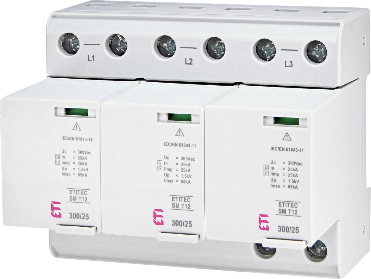 ETI Überspannungsableiter Netzform-TN-C SPD SM T12 300/25 3+0 RC 300VAC 300VDC