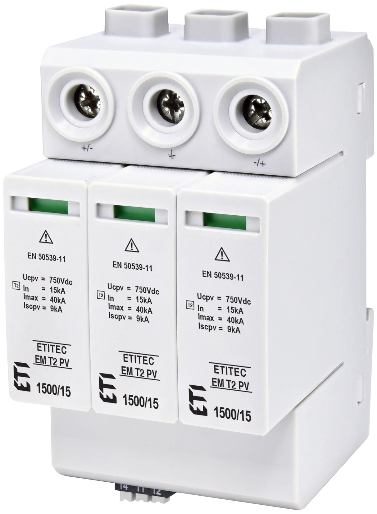 ETI Blitzstromableiter DC 1500VDC 4,2kV ETITEC EM T2 PV 1500/20 Y RC m.FMkont