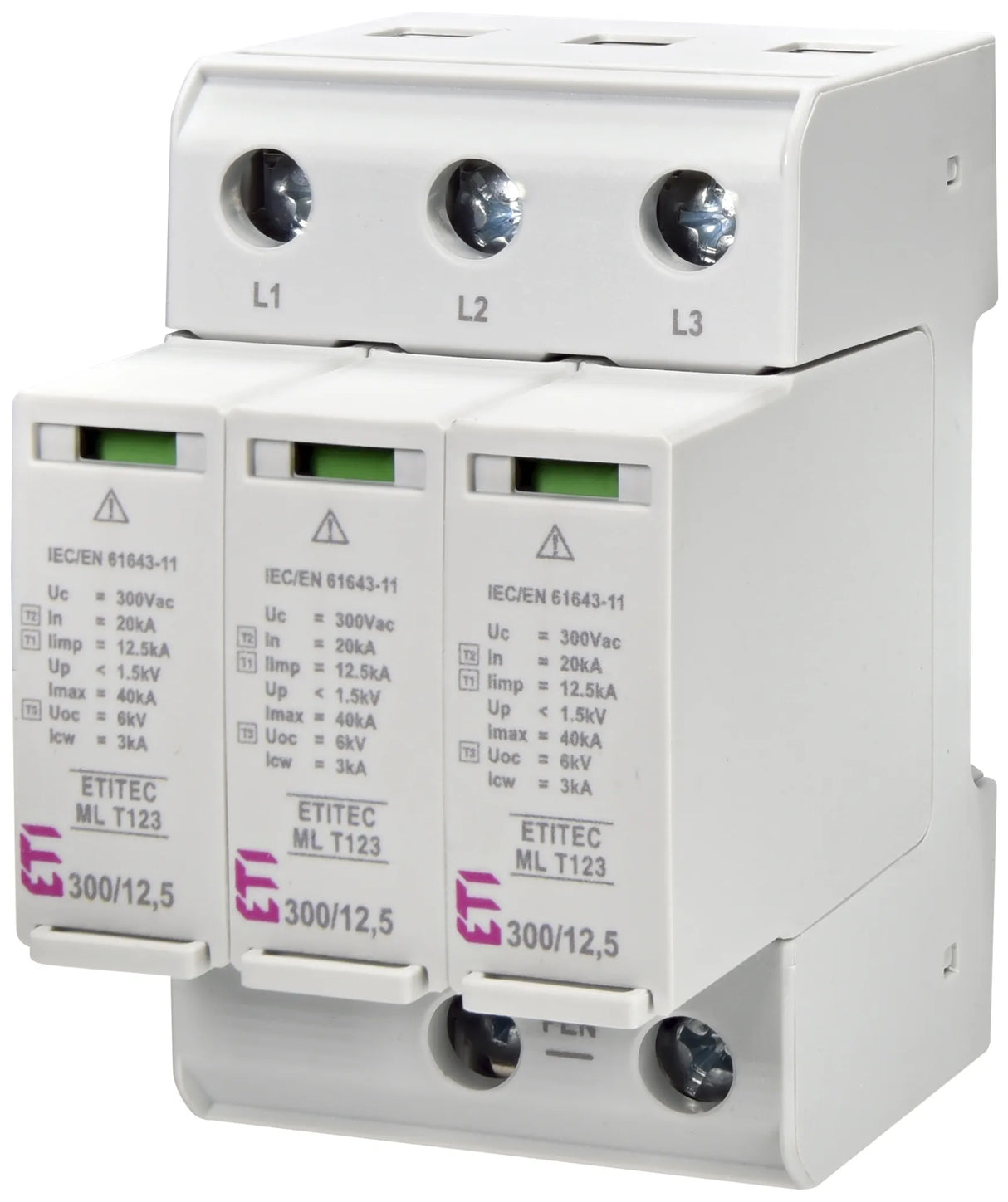ETI Kombi-Ableiter TS35 240VAC 1,5kV 3TE ETITEC ML T123 300/12,5 3+0 TS35