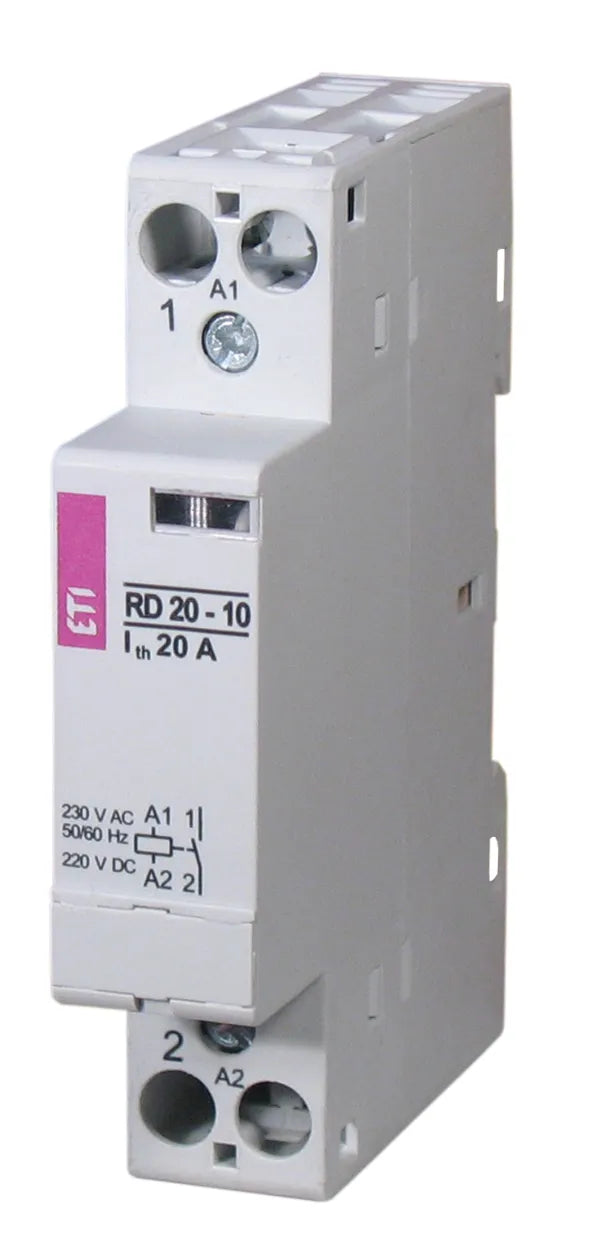 ETI Installationsrelais 1TE elektr REG RD 20-01-230V AC/DC 1Ö 10-230V/UC 20A