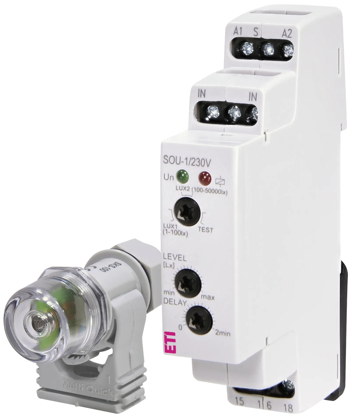 ETI Dämmerungsschalter REG 230V Wandanb SOU-1/230V+senzor 1-50000lx