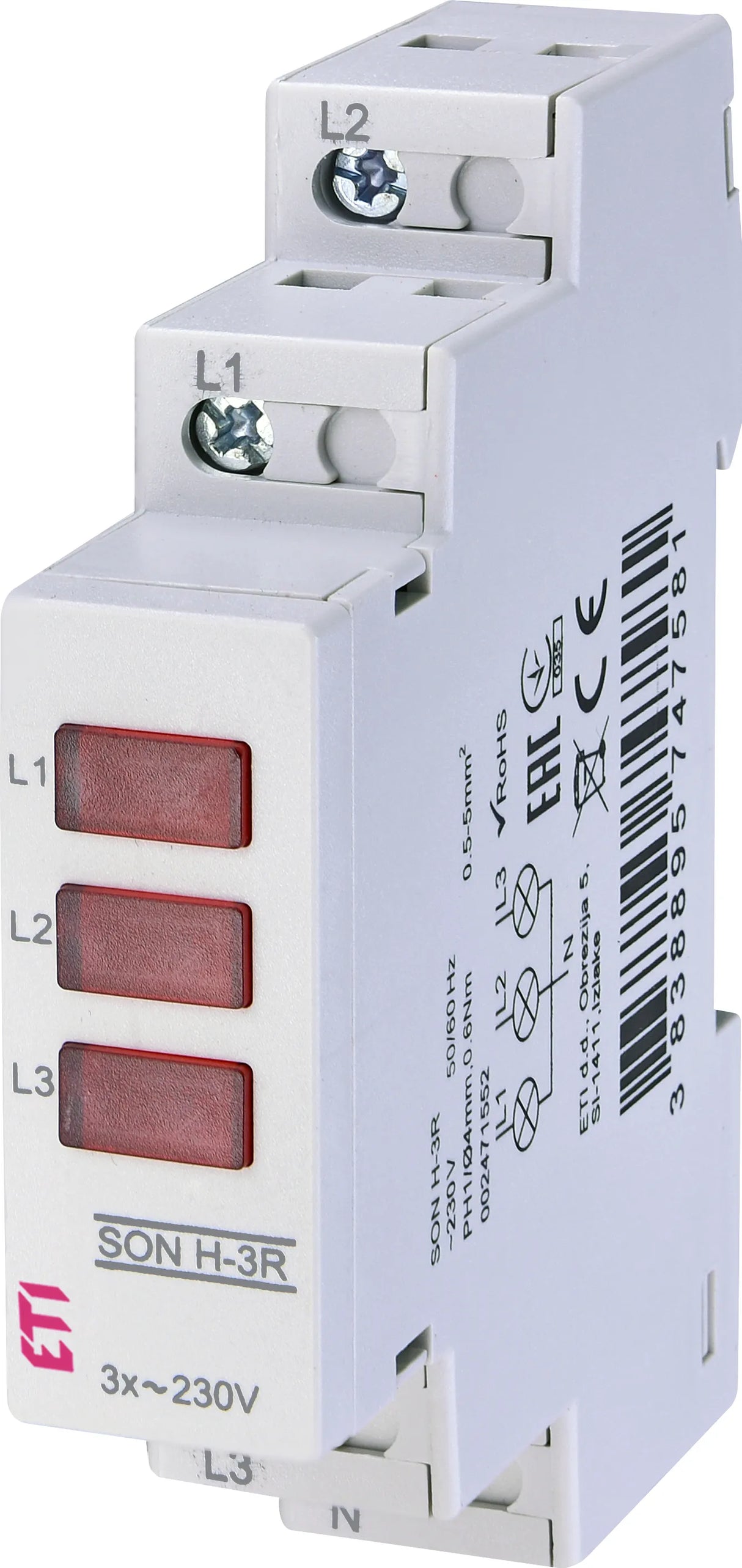 ETI LED-Signalleuchte 230V/AC rt IP20 SON H-3R