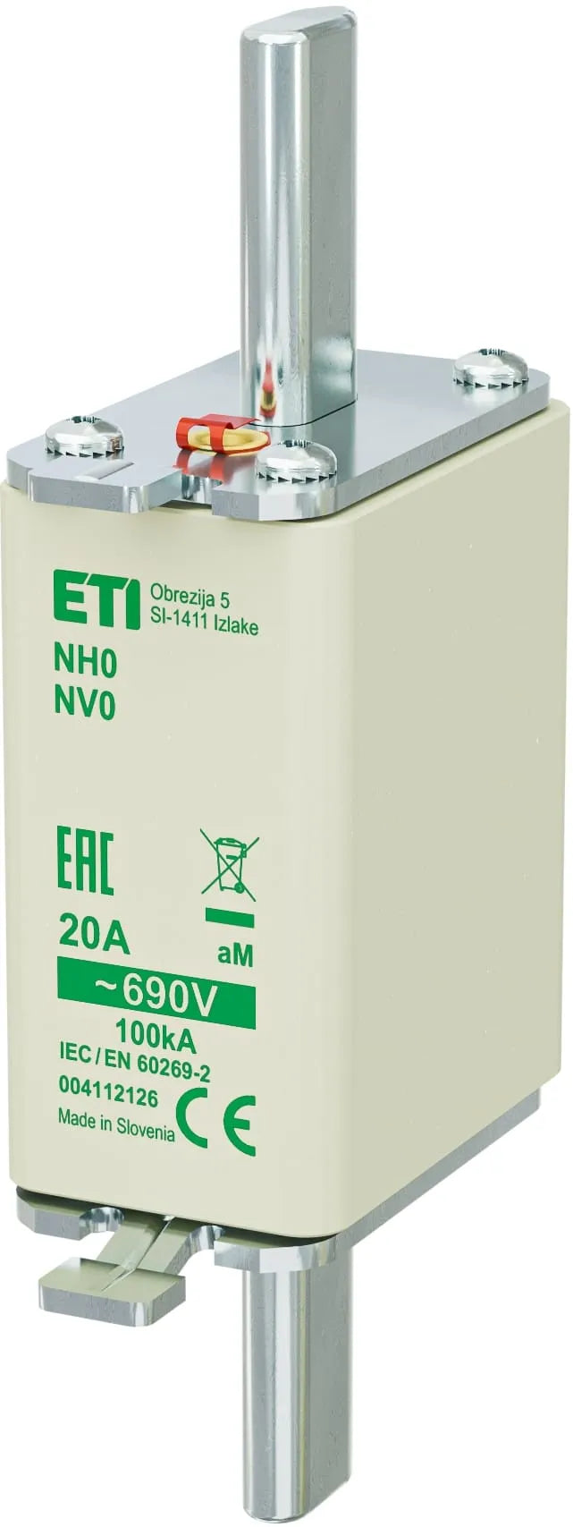 ETI NH-Sicherungseinsatz 20A NH0 690VAC NH0 20A, 690V, aM aM