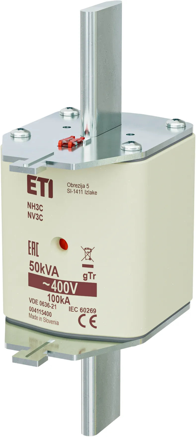 ETI NH-Sicherungseinsatz 72A NH3C 400VAC NH3C gTR 72A/400V 50kVA gTr Kombik