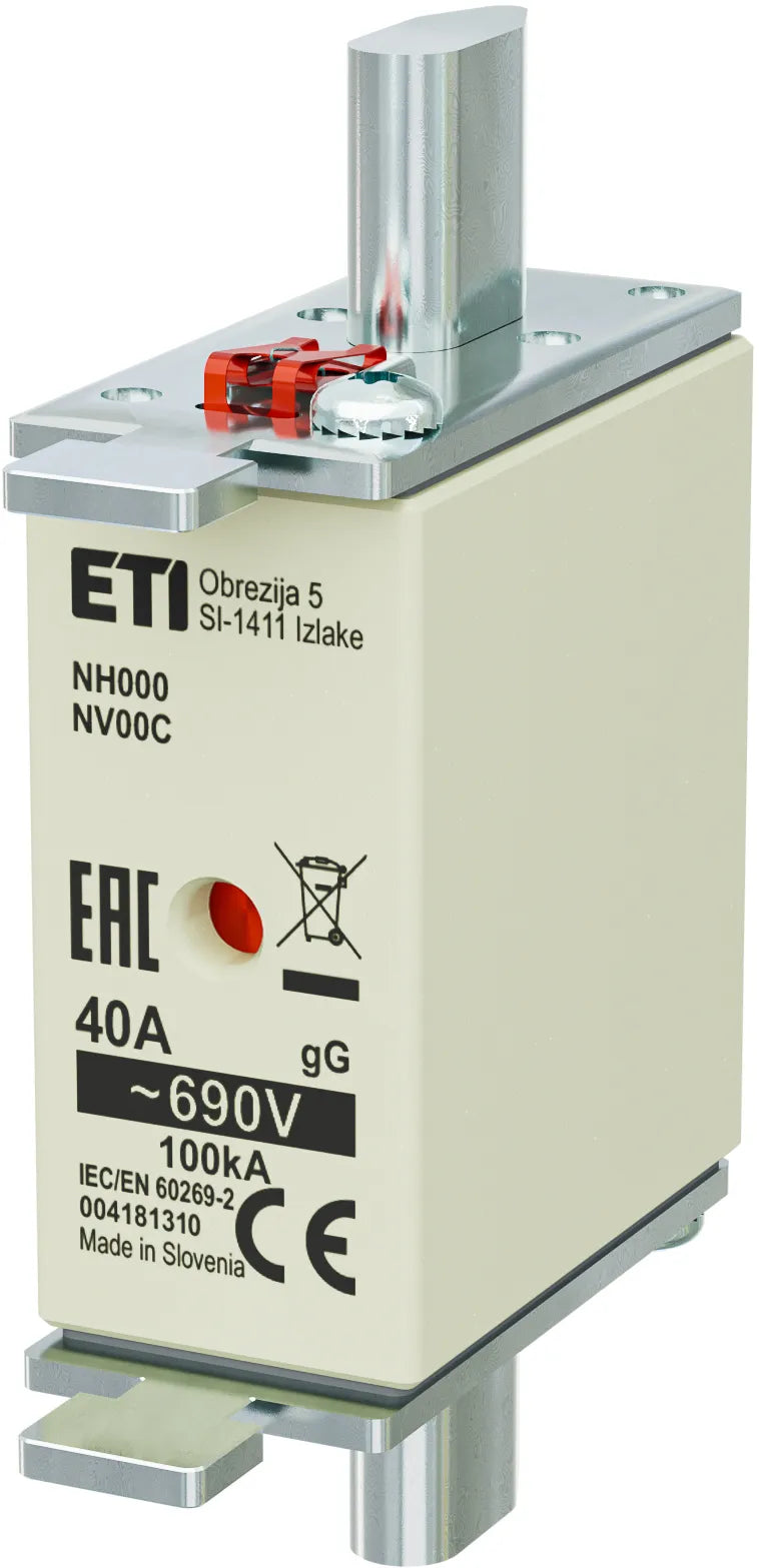 ETI NH-Sicherungseinsatz 40A NHC00 gG NH 00C 40A, 690V, gG, Kombi 690VAC