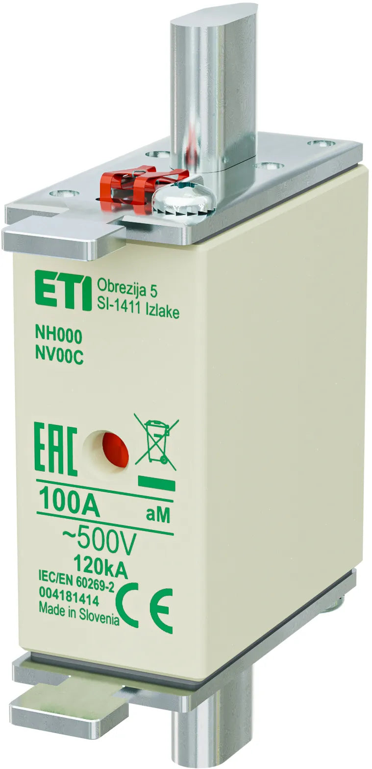 ETI NH-Sicherungseinsatz 100A NHC00 aM NH000 aM 100A/500V 500VAC Kombik