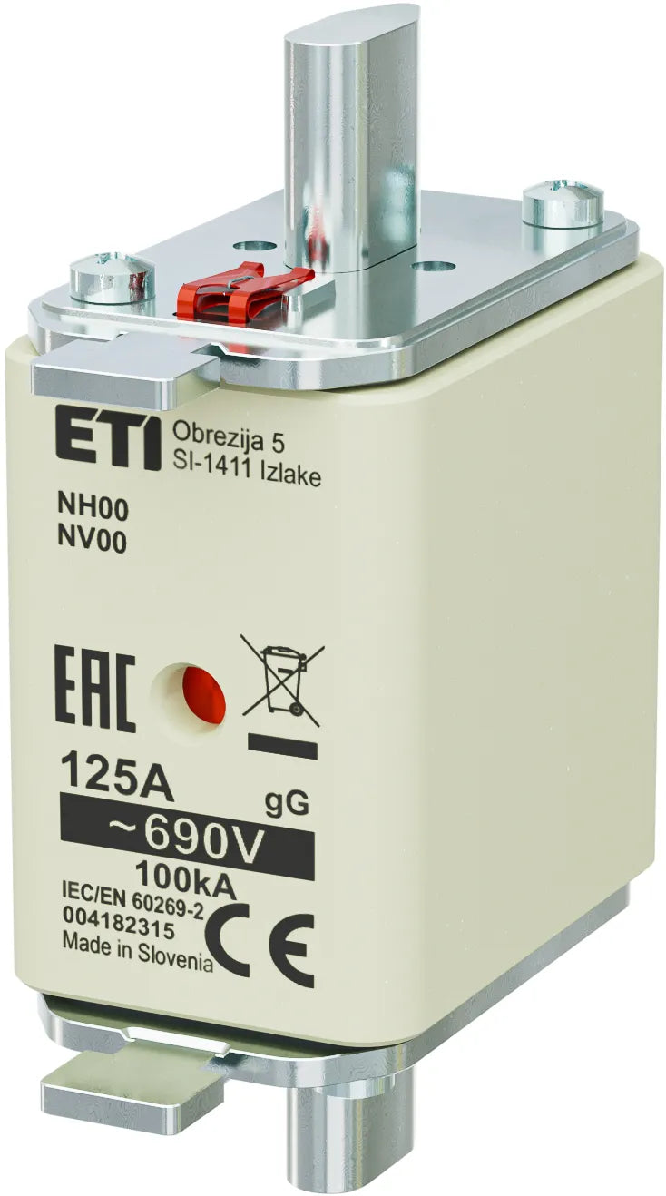 ETI NH-Sicherungseinsatz 125A NH00 gG NH 00 125A, 690V, gG, Kombi 690VAC