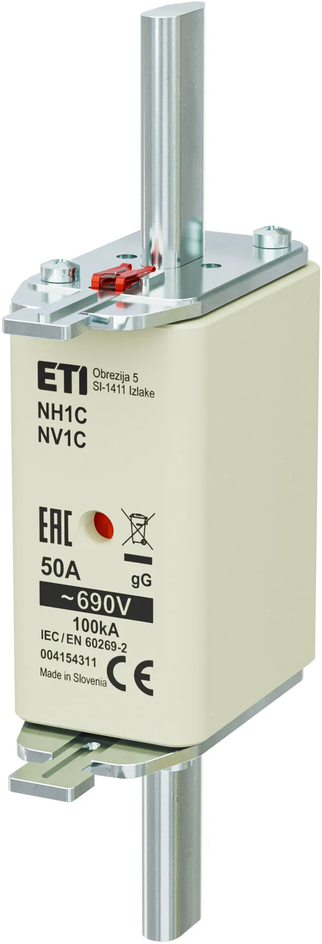 ETI NH-Sicherungseinsatz 50A NH1C 690VAC NH 1C 50A, 690V, gG, Kombi gG Kombik