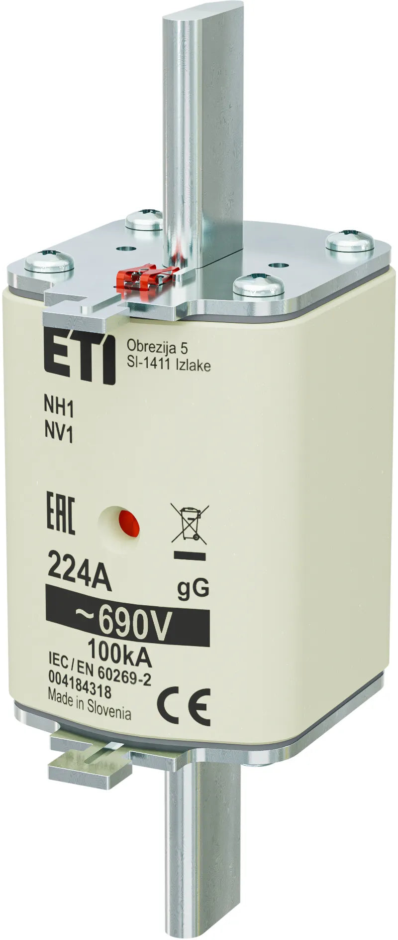 ETI NH-Sicherungseinsatz 224A NH1 690VAC NH 1 224A, 690V, gG, Kombi gG Kombik