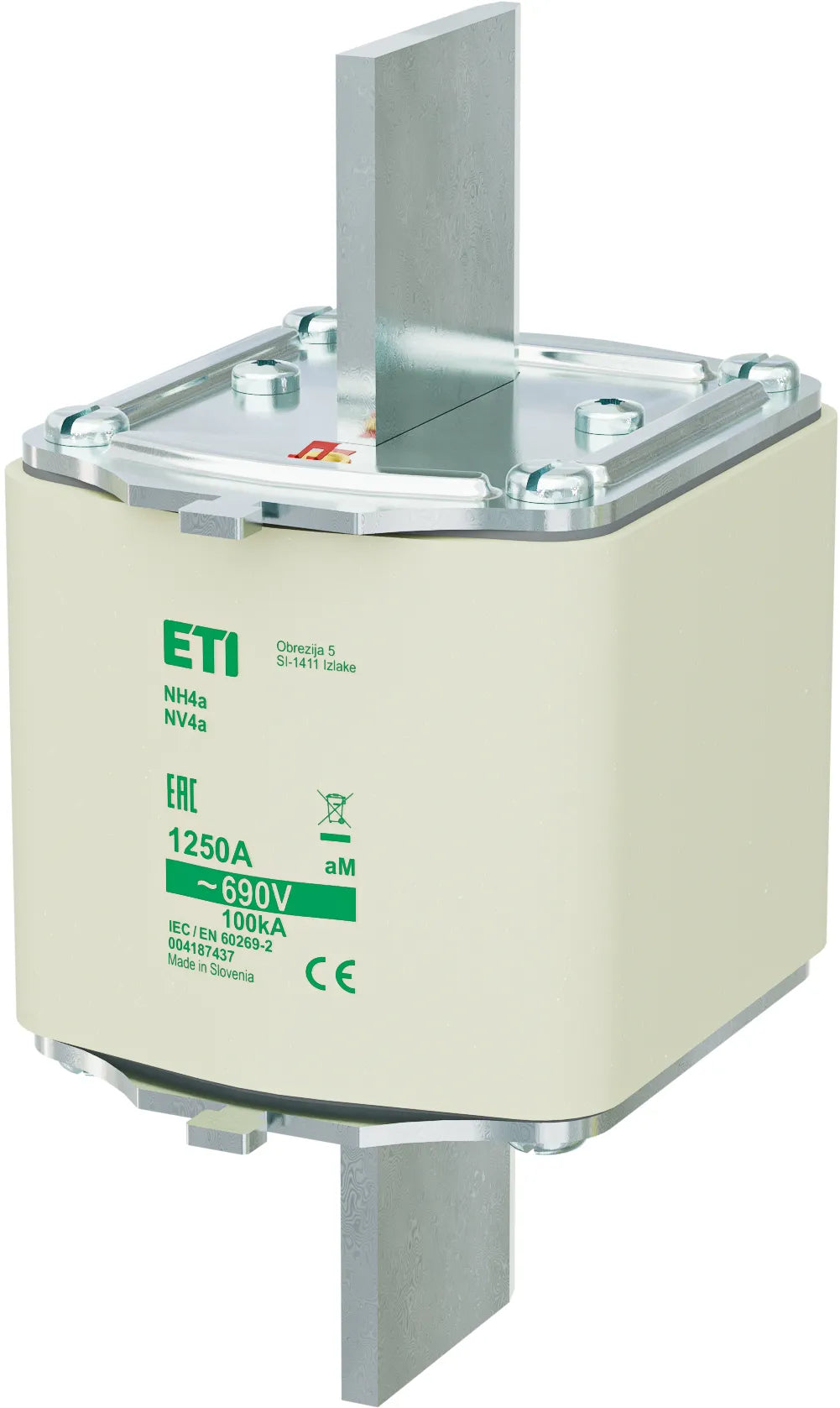 ETI NH-Sicherungseinsatz 1250A NH4a aM NH4a aM 1250A/690V 690VAC Stirnk
