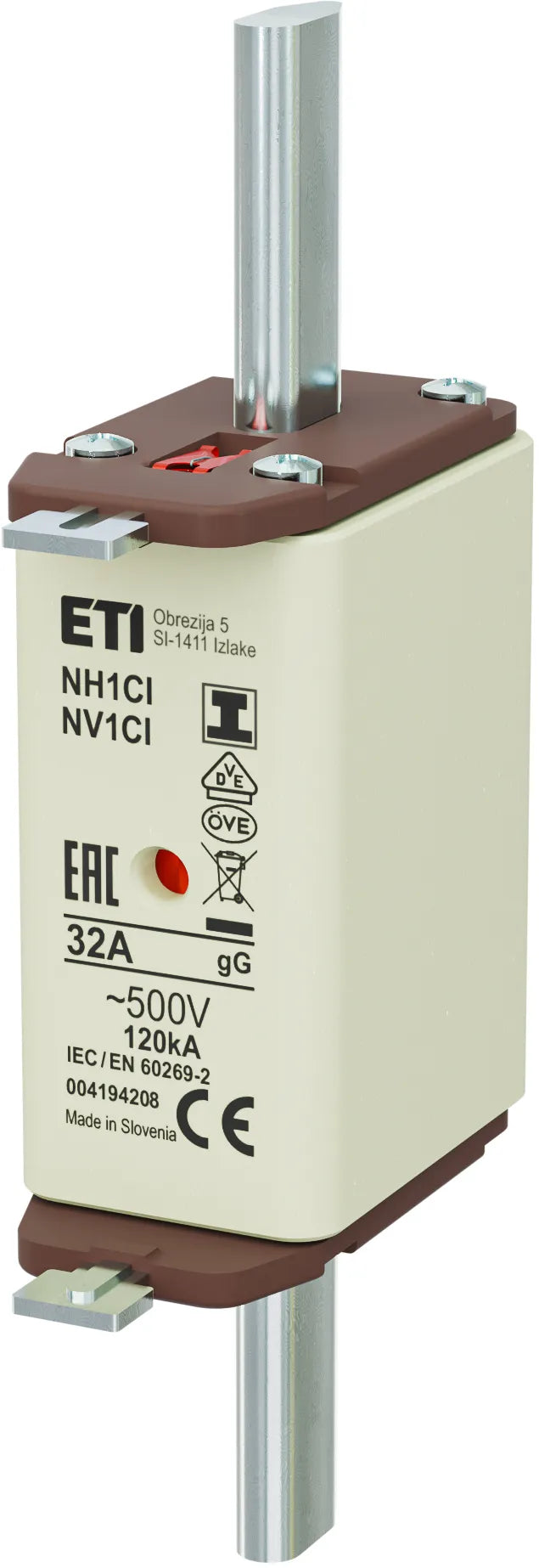 ETI NH-Sicherungseinsatz 32A NH1C 500VAC NH1CI 32A, 500V", gG gG Kombik