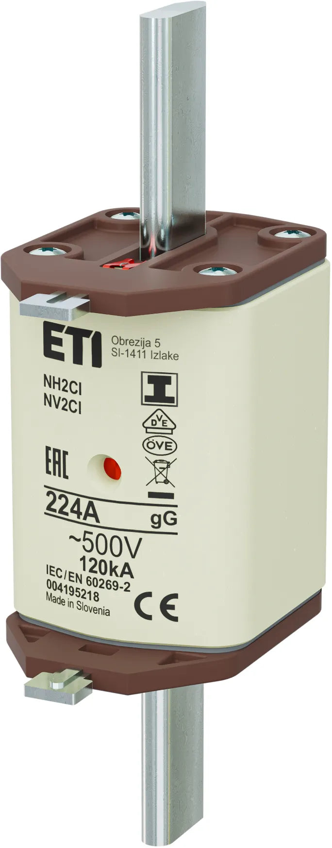 ETI NH-Sicherungseinsatz 224A NH2C gG NH2CI 224A, 500V", gG 500VAC Kombik