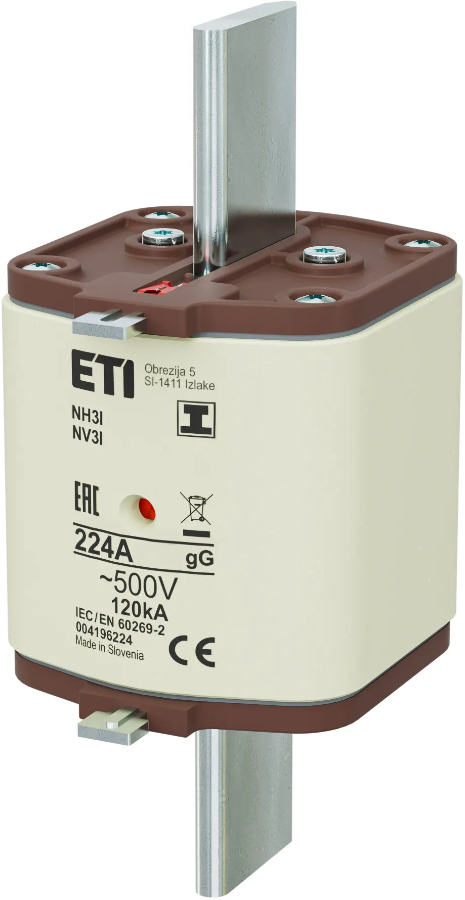 ETI NH-Sicherungseinsatz 225A NH3 500VAC NH3/I gG 224A/500V gG Kombik