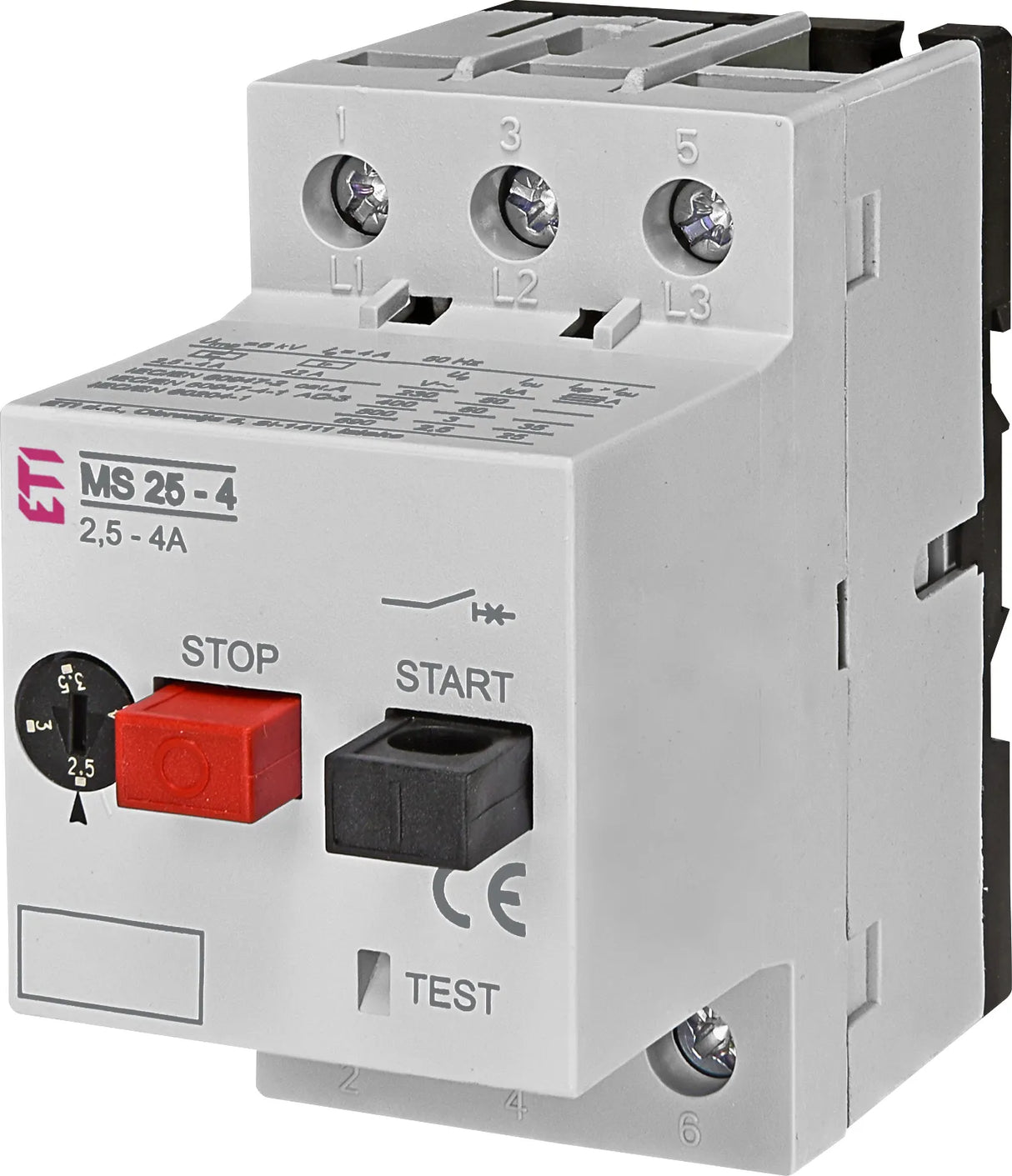 ETI Motorschutzschalter 3p 2,5-4A Einb MS25-4 400-690V IP20 thermomagnetisch
