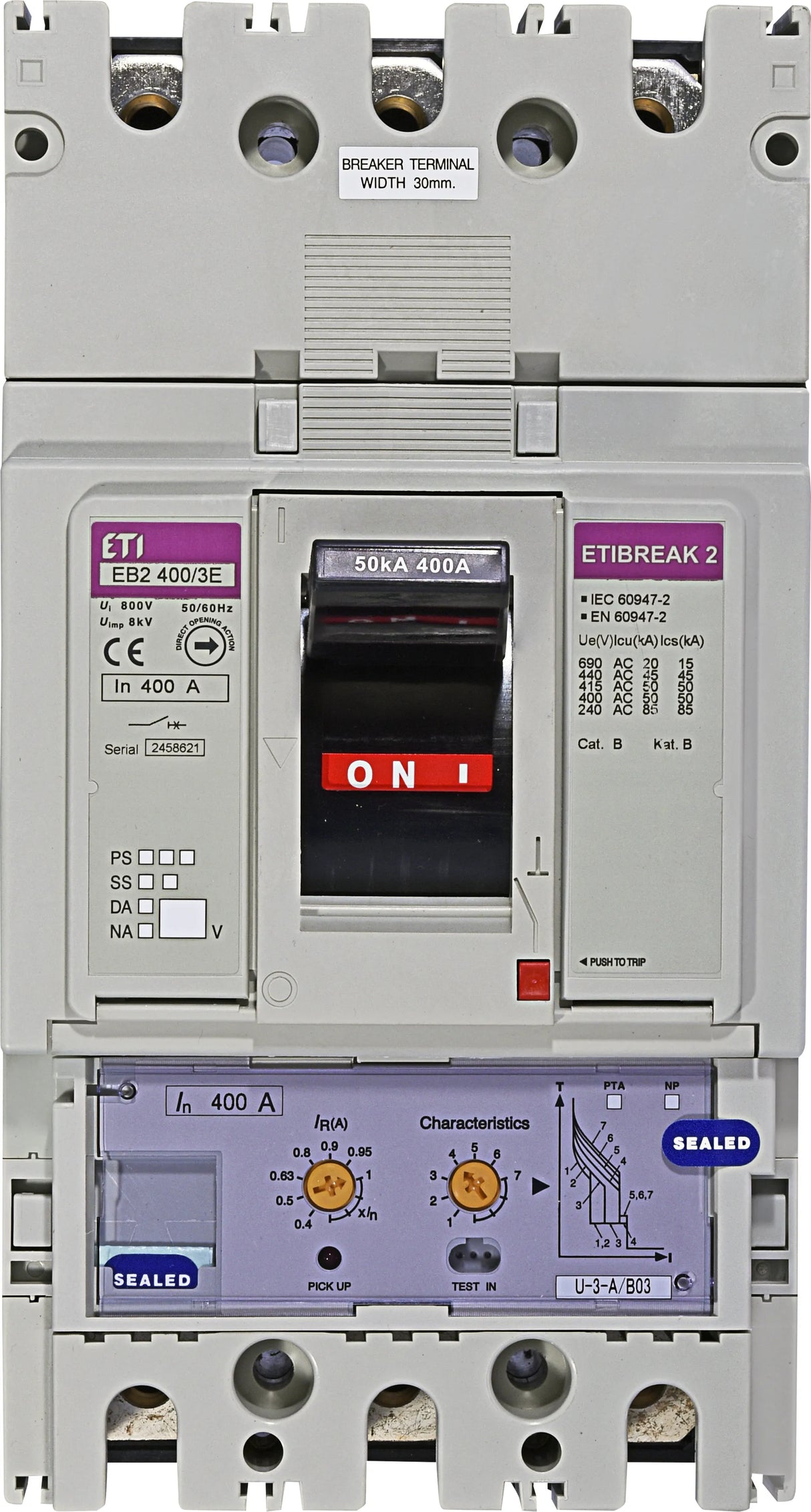 ETI Leistungsschalter 400A 3p IP20 Einb EB2 400/3E 400A 3p 160-400A/In