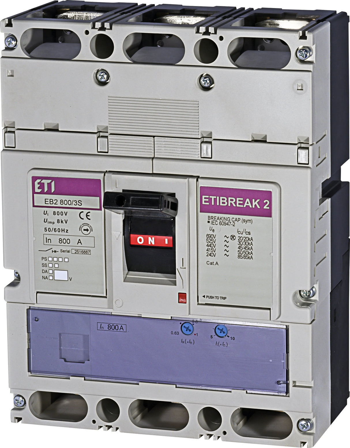 ETI Leistungsschalter 800A 3p 800A/In EB2 800/3S 800A 3p opt.Motorantr IP20