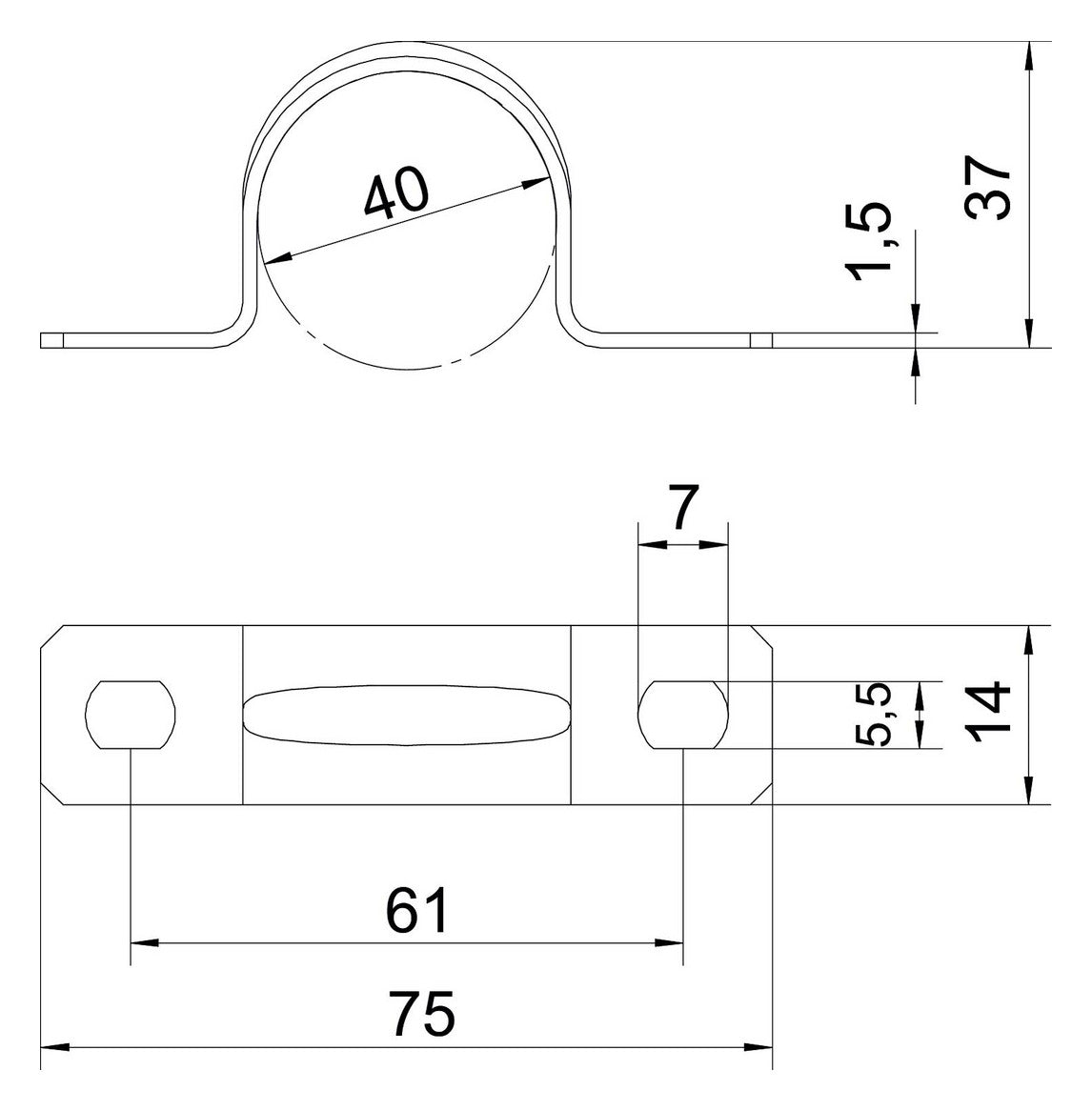BETTERMANN Befestigungsschelle 1f 40mm 605 40 G zweilappig ST