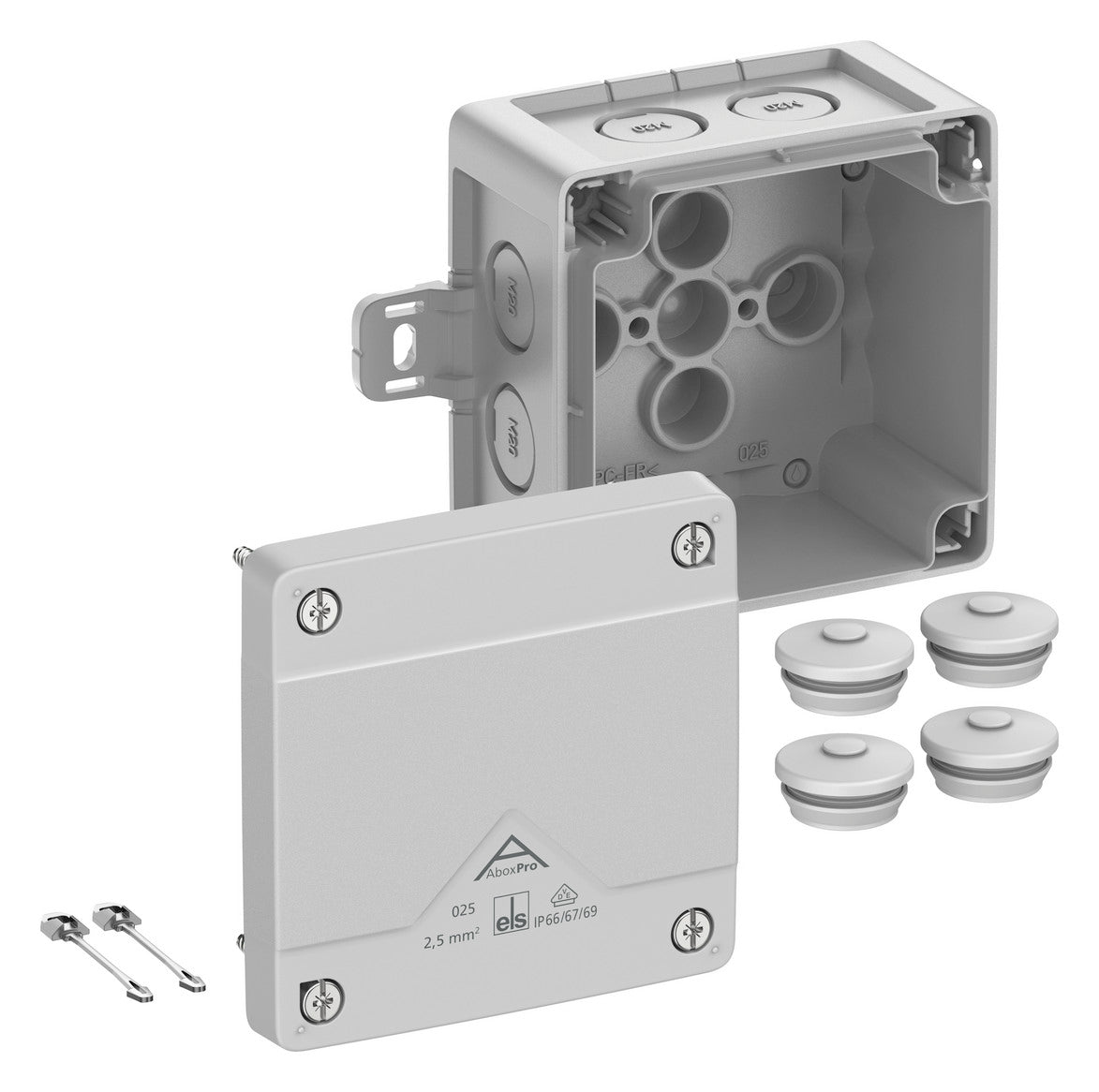 SPELSBERG Abzweigkasten 92x92mm Kst gr Abox Pro 025 AB-L IP66/IP67/IP69 IK09