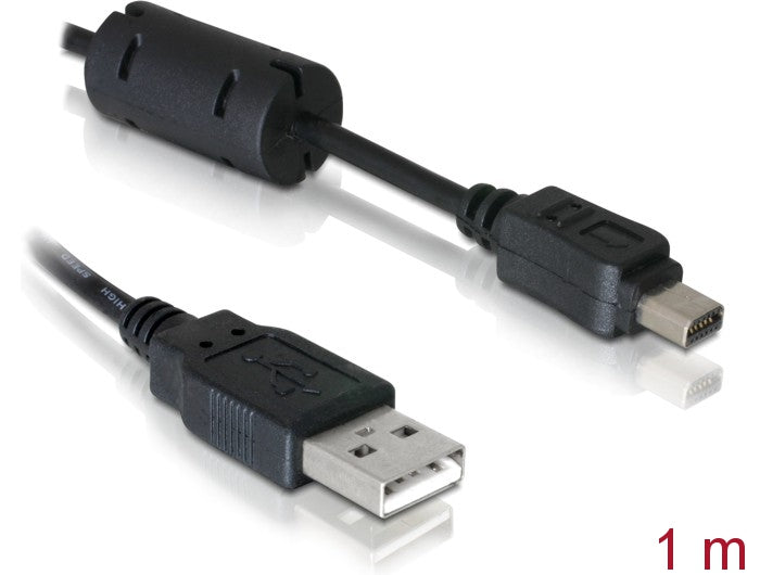 Delock Kabel Kamera USB-A Stecker zu Olympus 12-Pin Stecker 1 m