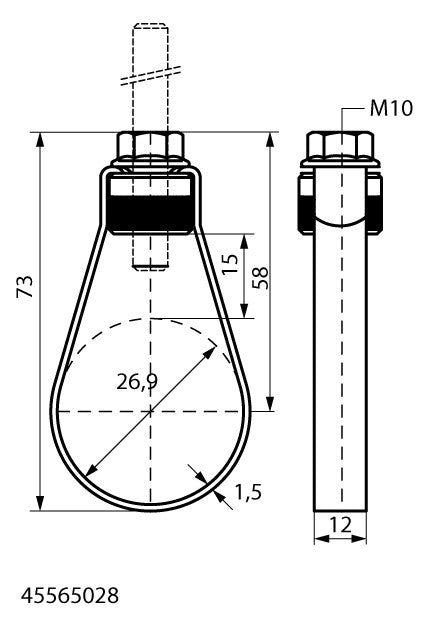 Walraven Sprinklerschlaufe VdS M10 sv mit Flansch und Hutmutter 33,7 mm | 45565035