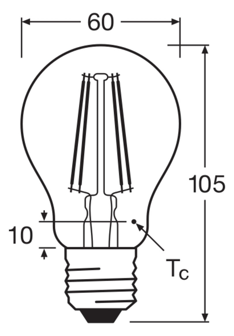 LEDVANCE LED-Lampe FM E27 A75 7,5W 2700K LED Classic A 75 Filament P 7.5W 82 ws
