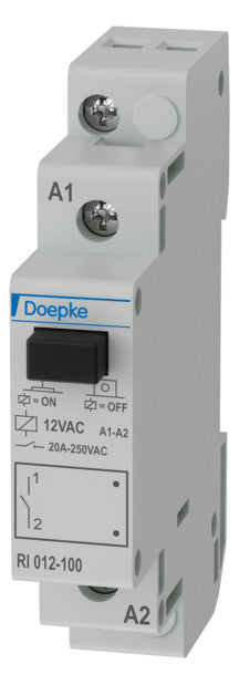 DOEPKE Installationsrelais 1TE mech REG RI 012-100 1S 12V/AC 20A 10,8-13,2V AC