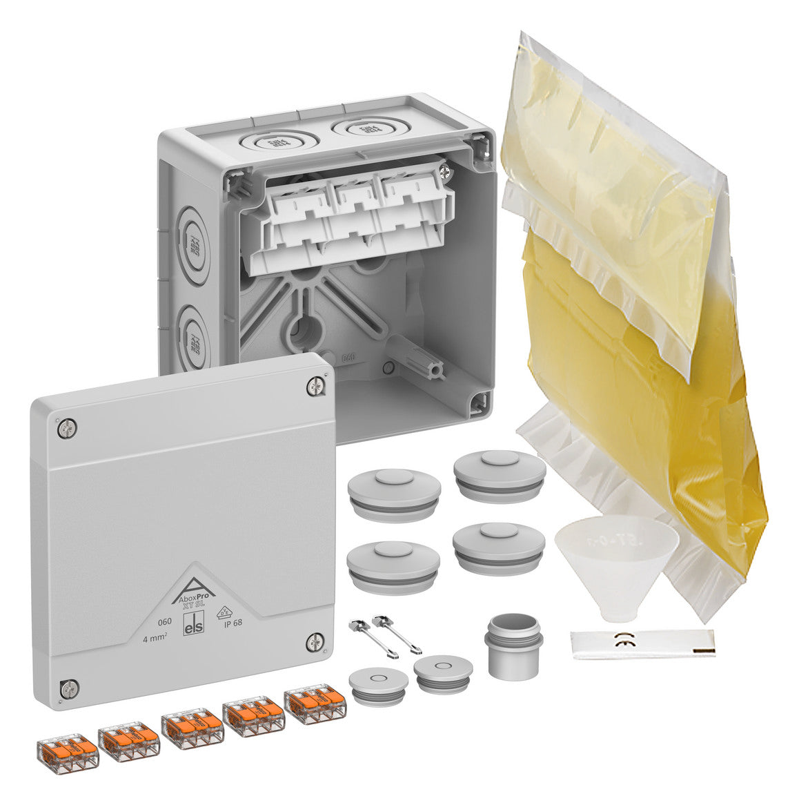 SPELSBERG Abzweigkasten 127x127mm Kst gr Abox Pro XT SL-4² IP68 IK09 hfr