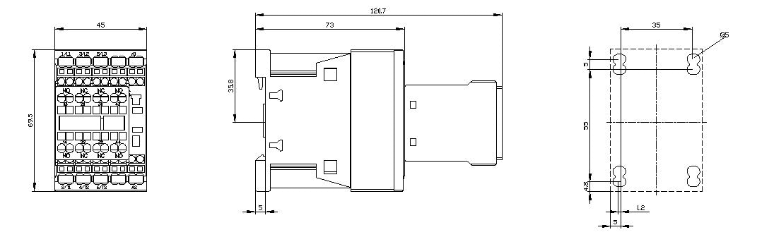 SIEMENS Leistungsschütz 7,5kW 3S 24VDC 3RT2018-2BB44-3MA0 16A 2S+2Ö/Hilf REG