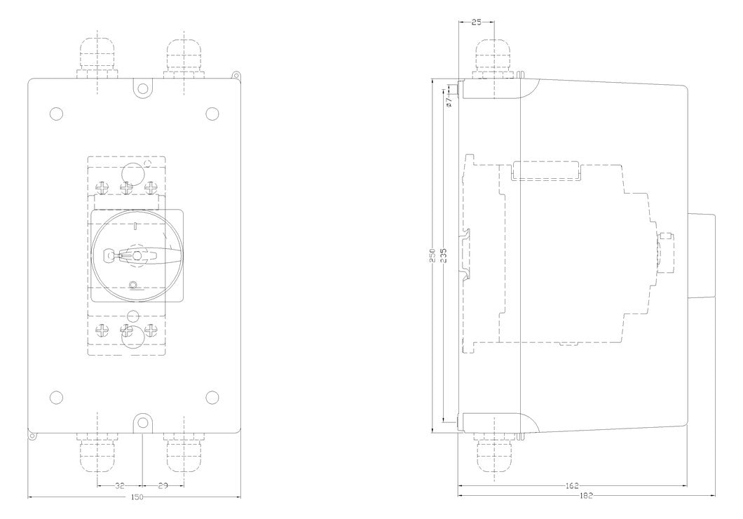 SIEMENS Leergehäuse Schaltgeräte Kst 3RV1933-1DA00 IP55 82x250x181mm Aufb