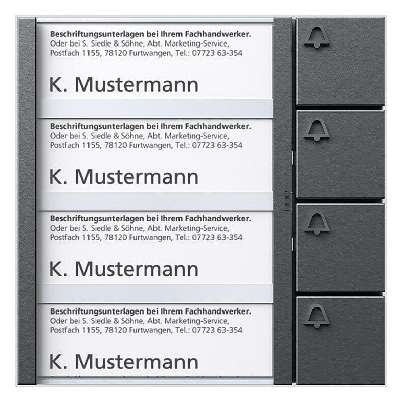 SIEDLE Tastenmodul 1+n 4RT dgr TM 612-4 DG 99x99x27mm