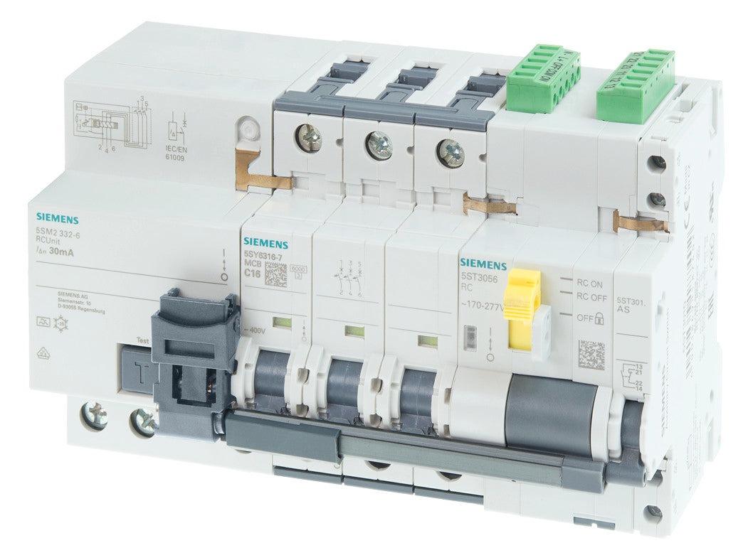 SIEMENS FI-Schutzschalter A 4p 440V 40A 5SM2332-6 0,03A 4TE REG 10kA 1kA/stoß
