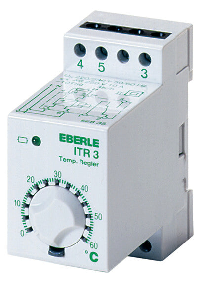 EBERLE Temperaturregler analog 187-242V ITR-3 20 Fernfühler -40-20°C Wechs 2TE