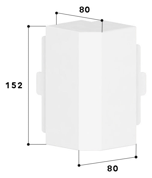 GGK Außeneck GEB-K 62x150mm HFT 90° Kst FB 60x150-AE aws RAL9010 unbeh
