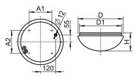 RIDI LED-Anbauleuchte 14W 3000K 1500lm RKSK 330/1800-830 HPC ws Konv