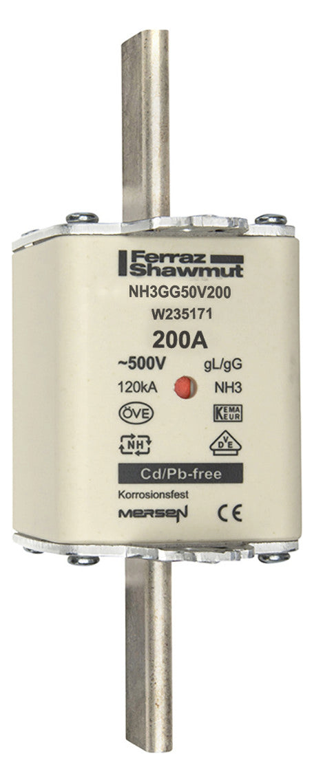 MERSEN NH-Sicherungseinsatz 200A NH3 gG NH3GG50V200 500VAC Kombik