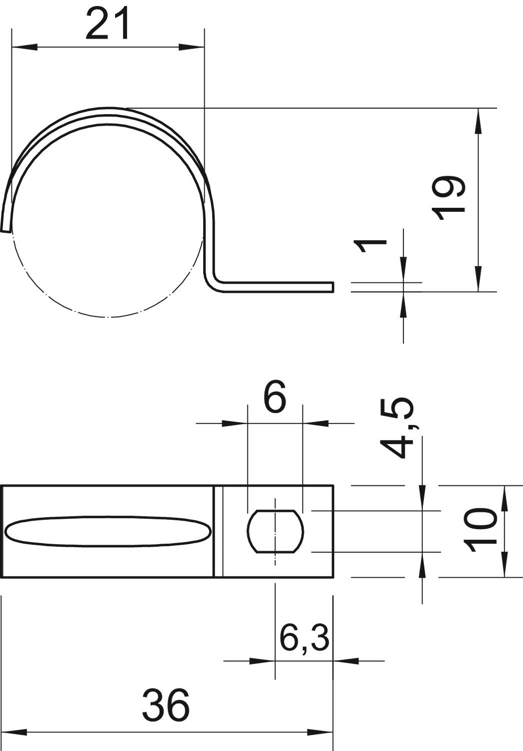 BETTERMANN Befestigungsschelle 1f 21mm 604 21 G einlappig ST hfr