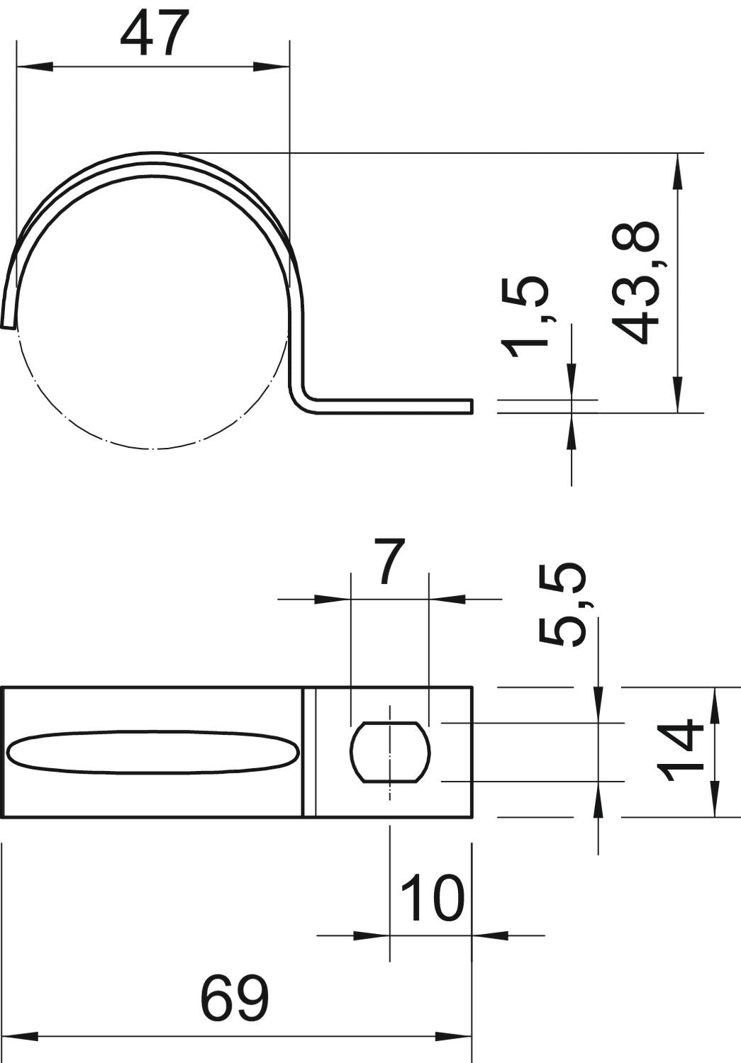 BETTERMANN Befestigungsschelle 1f 47mm 604 47 G einlappig ST hfr