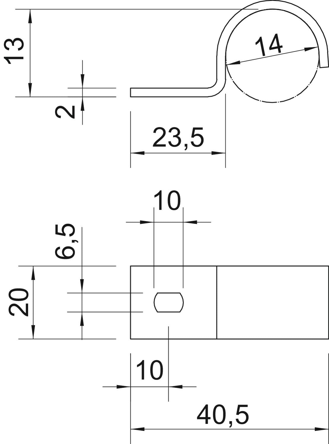 BETTERMANN Befestigungsschelle 1f 14mm 822 14 A4 einlappig VA hfr