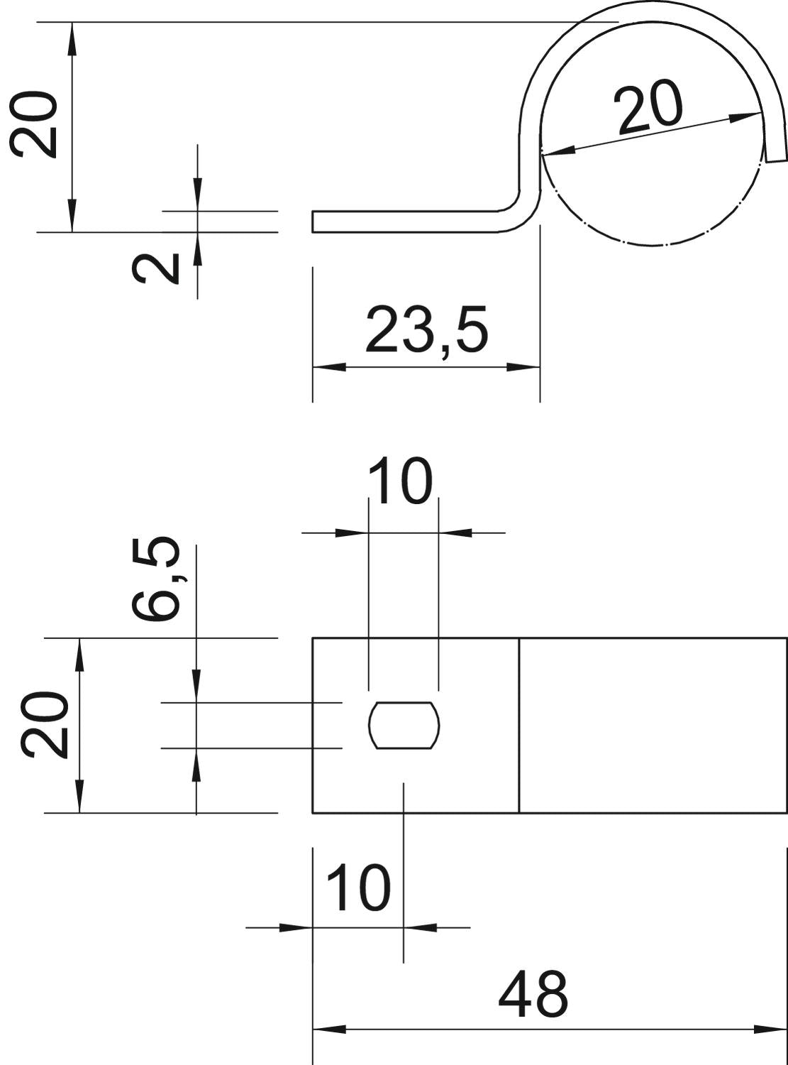BETTERMANN Befestigungsschelle 1f 20mm 822 20 A4 einlappig VA hfr