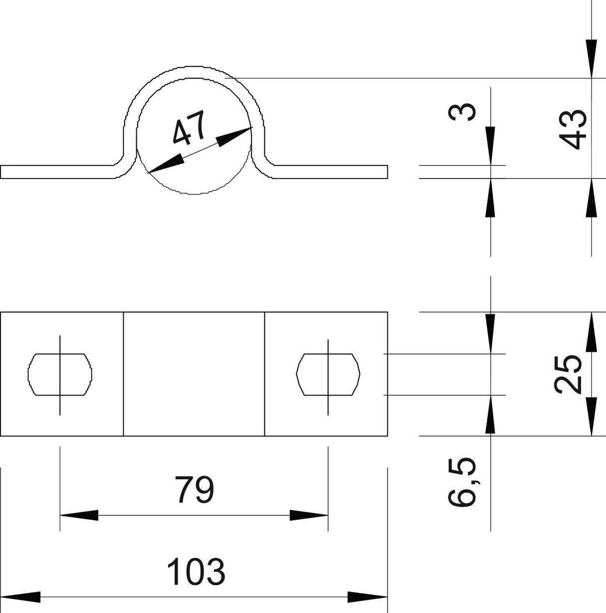 BETTERMANN Befestigungsschelle 1f 47mm 823 47 FT zweilappig ST hfr