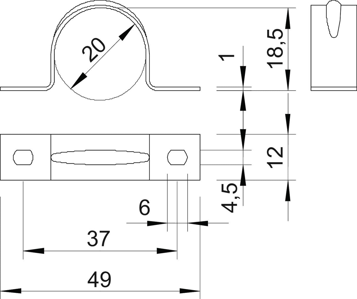 BETTERMANN Befestigungsschelle 1f 20mm 605 20 ALU zweilappig alu hfr