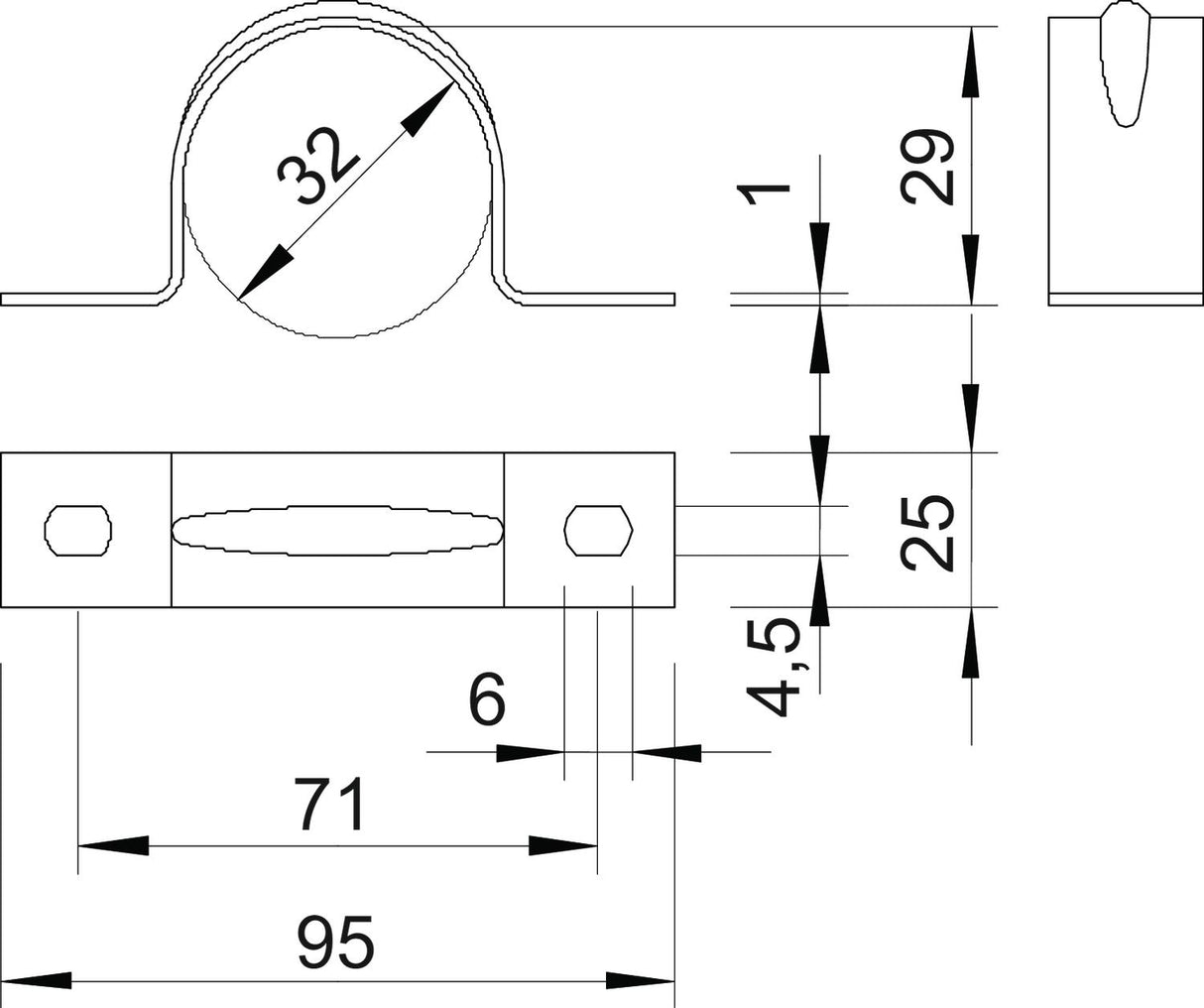 BETTERMANN Befestigungsschelle 1f 32mm 605 32 ALU zweilappig alu hfr