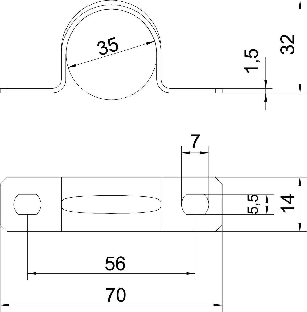 BETTERMANN Befestigungsschelle 1f 35mm 605 35 G zweilappig ST hfr