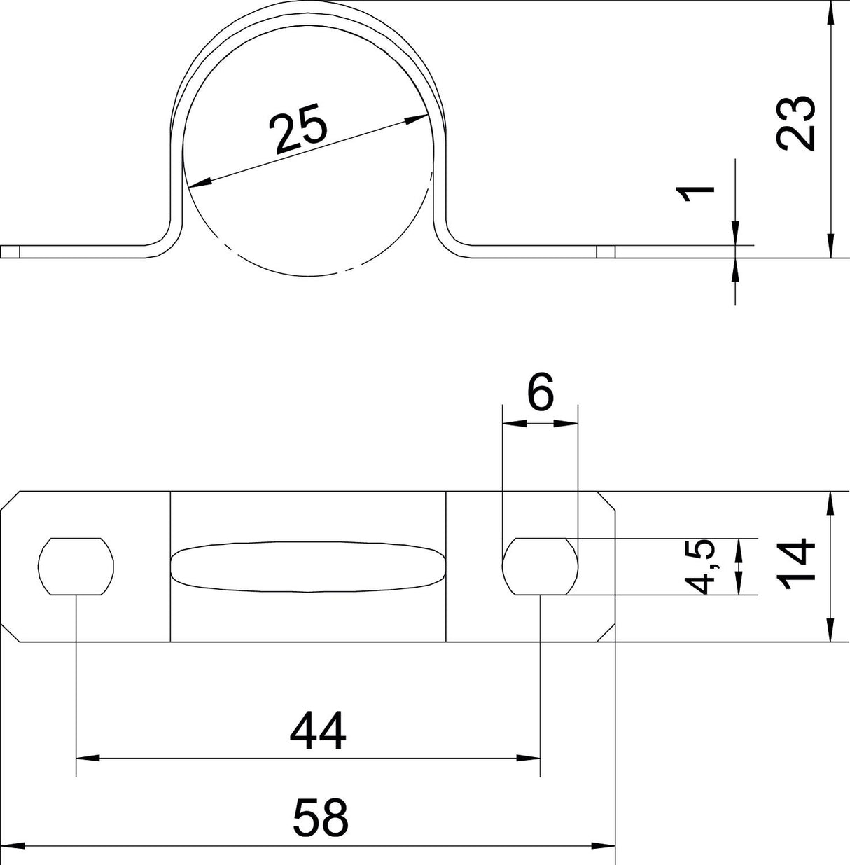 BETTERMANN Befestigungsschelle 1f 25mm 605 25 A4 zweilappig VA hfr