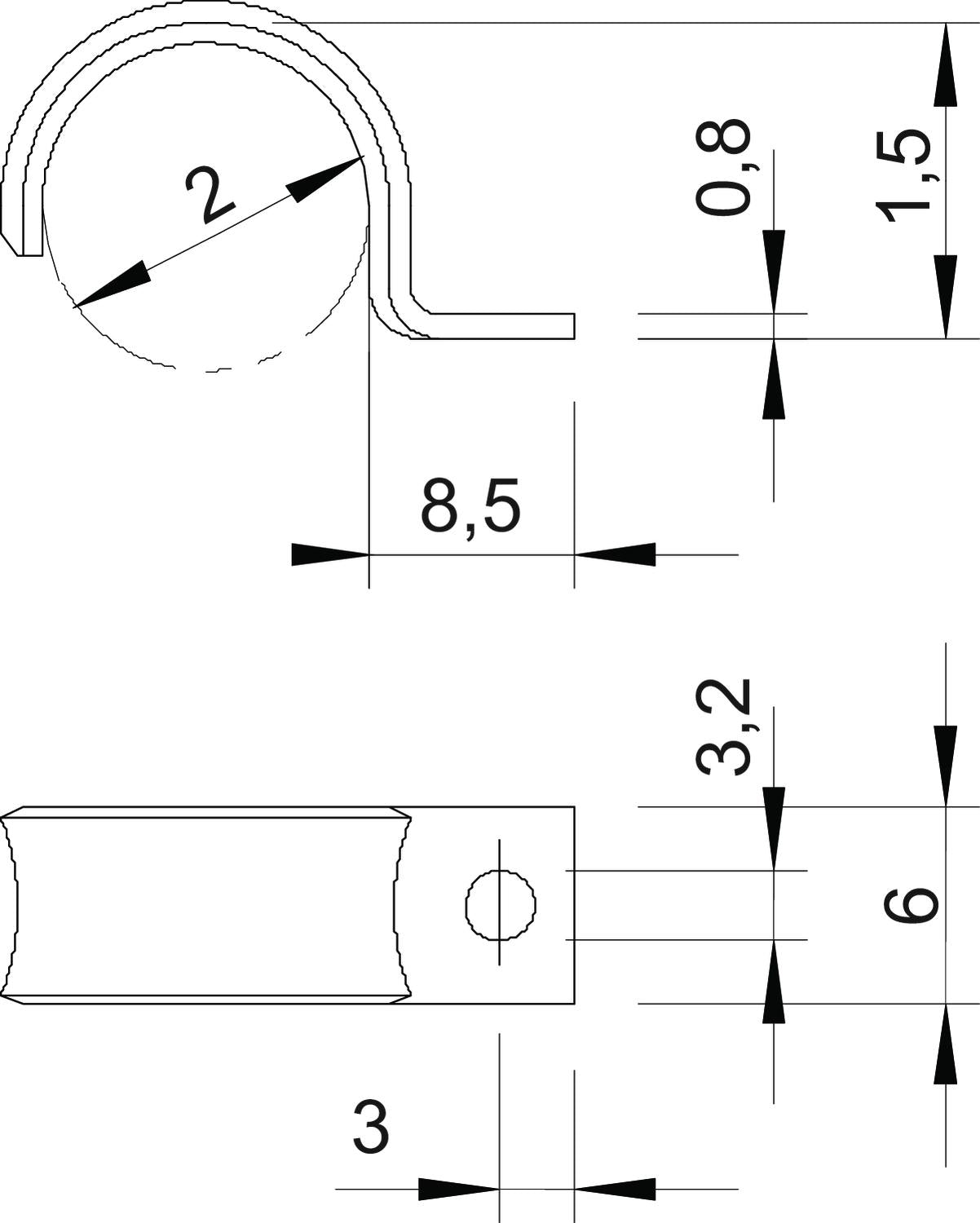 BETTERMANN Befestigungsschelle 1f 2mm WN 7855 A 2 einlappig ST hfr