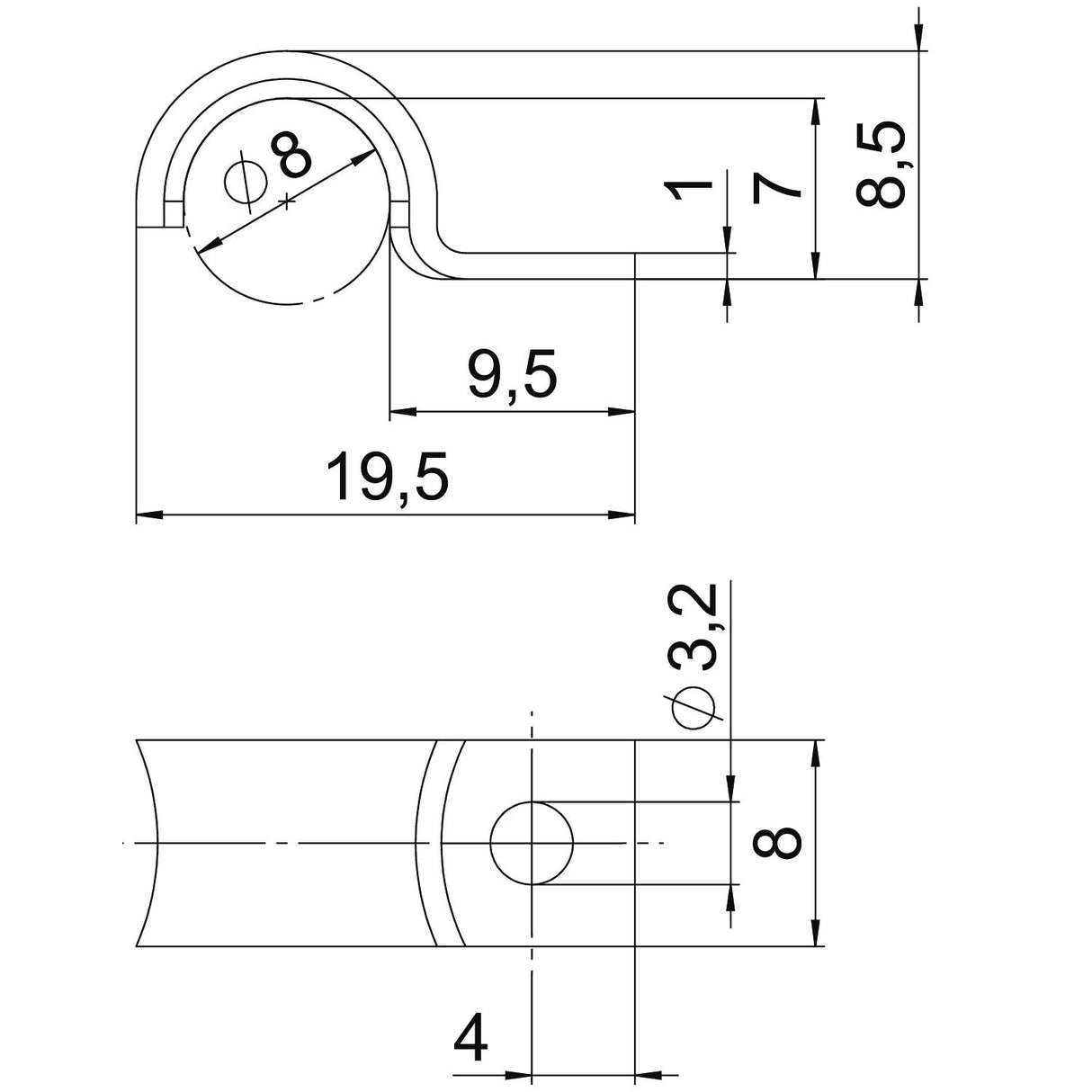 BETTERMANN Befestigungsschelle 1f 8mm WN 7855 A 8 einlappig ST hfr