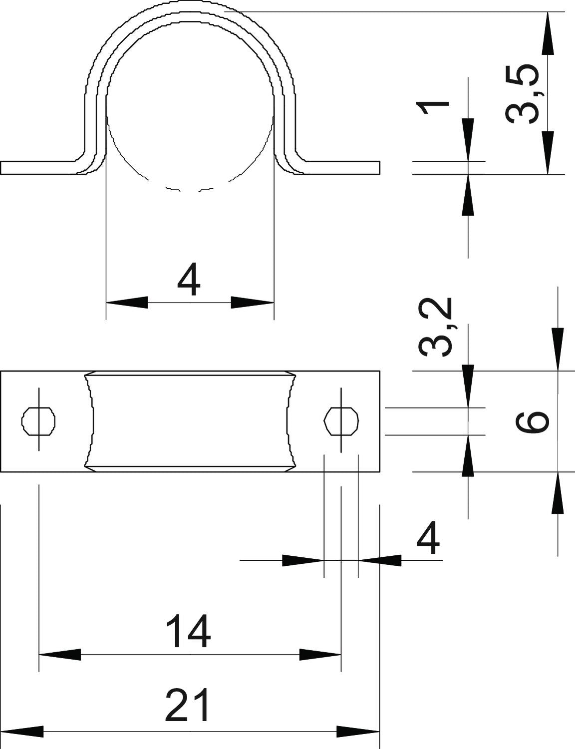 BETTERMANN Befestigungsschelle 1f 4mm WN 7855 B 4 zweilappig ST hfr